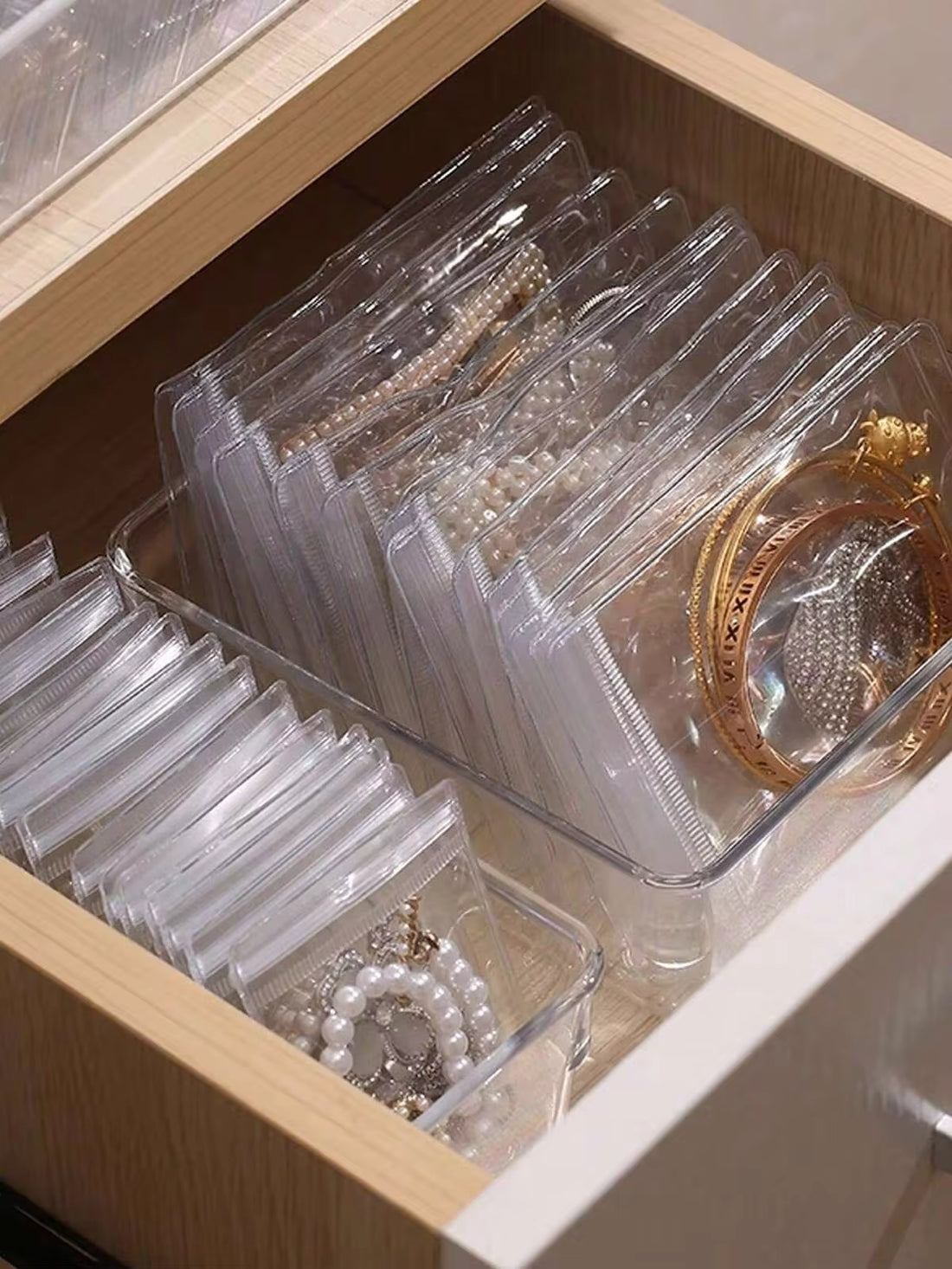100/10pcs Jewelry Storage Bags, Sealed Jewelry Pouches, Small Transparent Jewelry Bags, Earring Organizer Bags, Anti-Tarnish Jewelry Bags