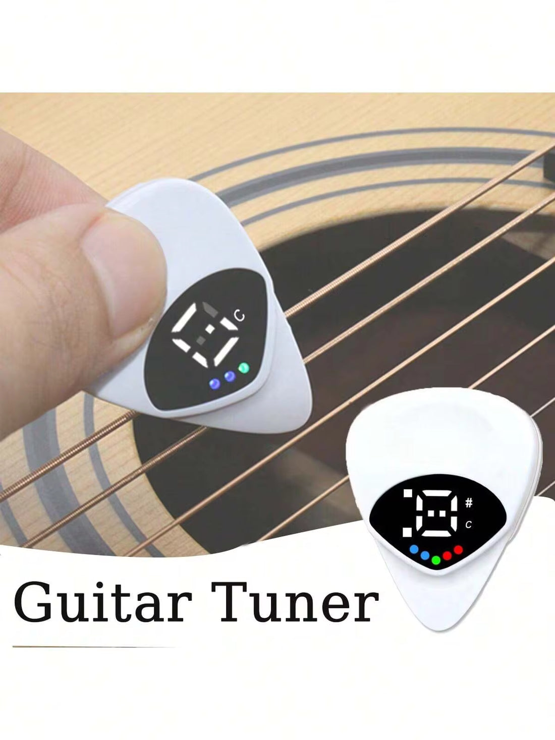 2-In-1 Tuner - Guitar Tuner - Precise Chromatic, Acoustic Guitar, Bass, Violin, Ukulele Tuner