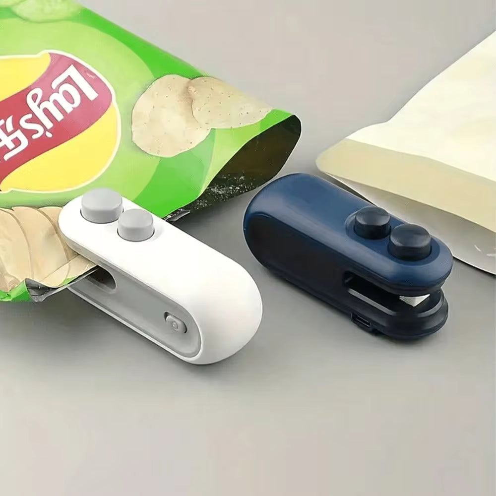 2 Pieces Snack Bag Sealing Machine -1-Piece Sealing Machine+USB Charging Cable With Built-In Lithium Battery, Low-Power Manual Pressure Magnetic Suction Design, Portable Potato Chip And Biscuit Bag For Home/Picnic/Outing/Travel, Efficient Sealing Tool